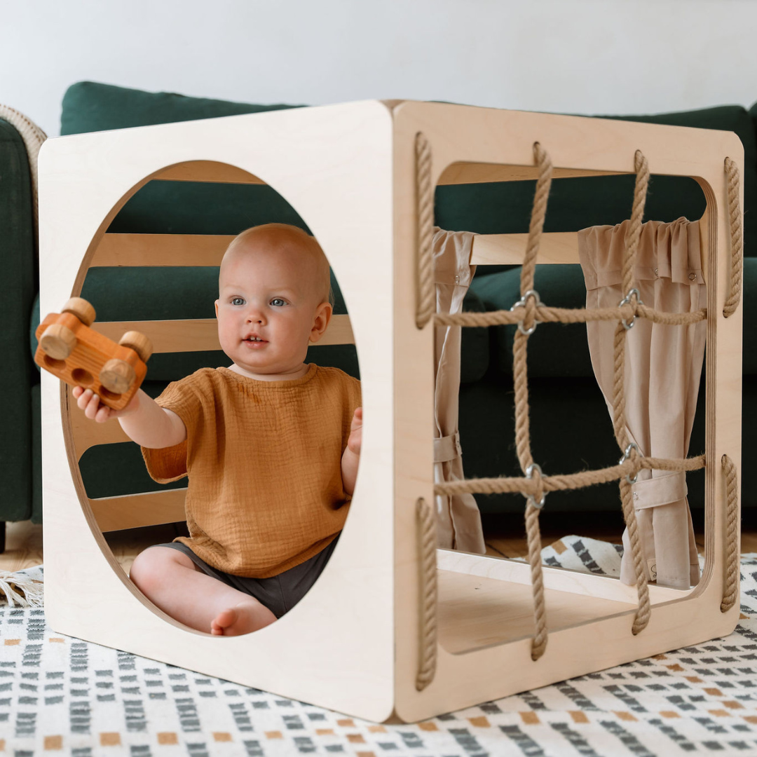 CUBITRI® Climbing Play Cube With Wooden Window
