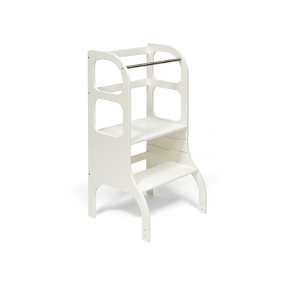 STEP UP Adjustable Height Helper Tower With Support Legs - White