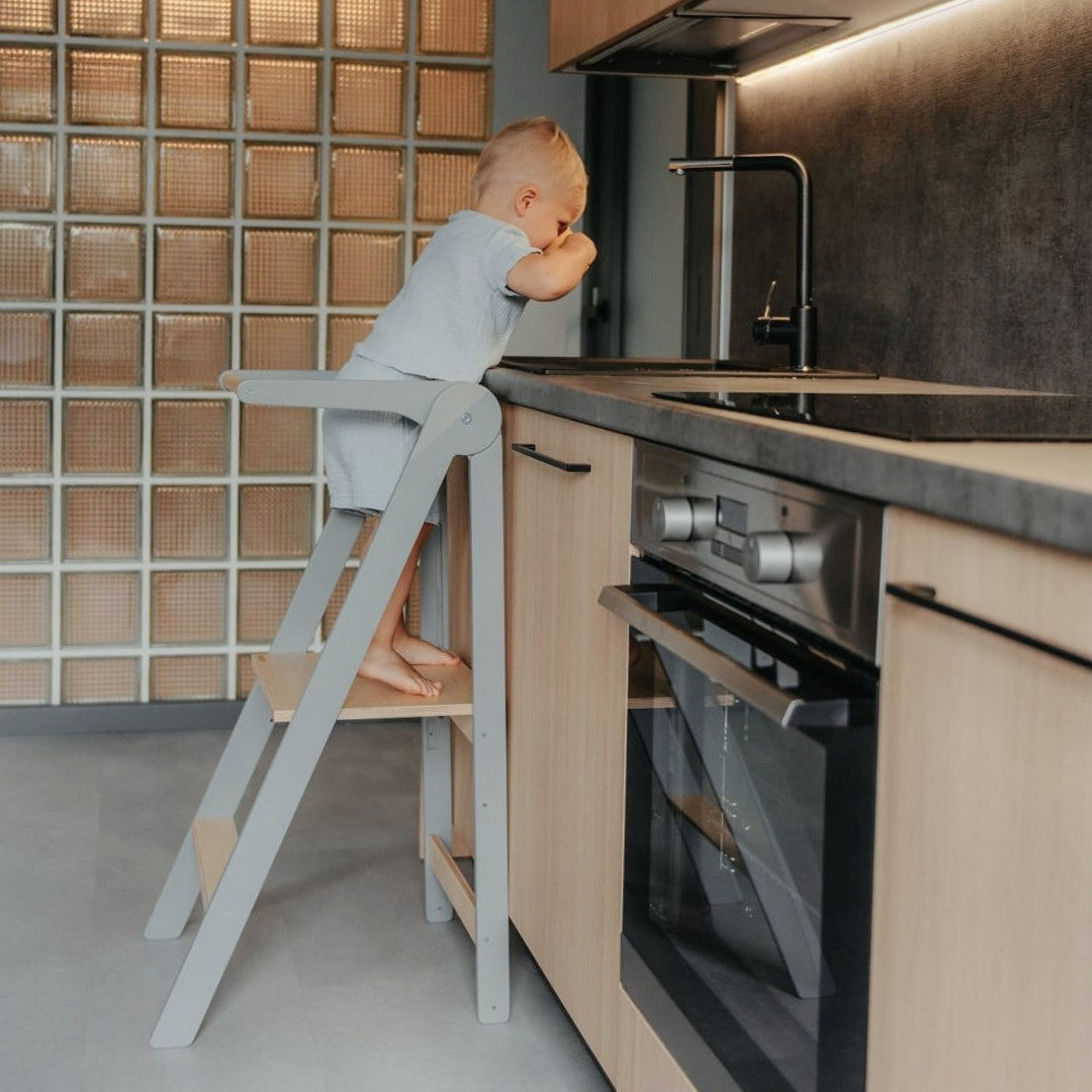 Foldable Kitchen Tower With Removable Rail