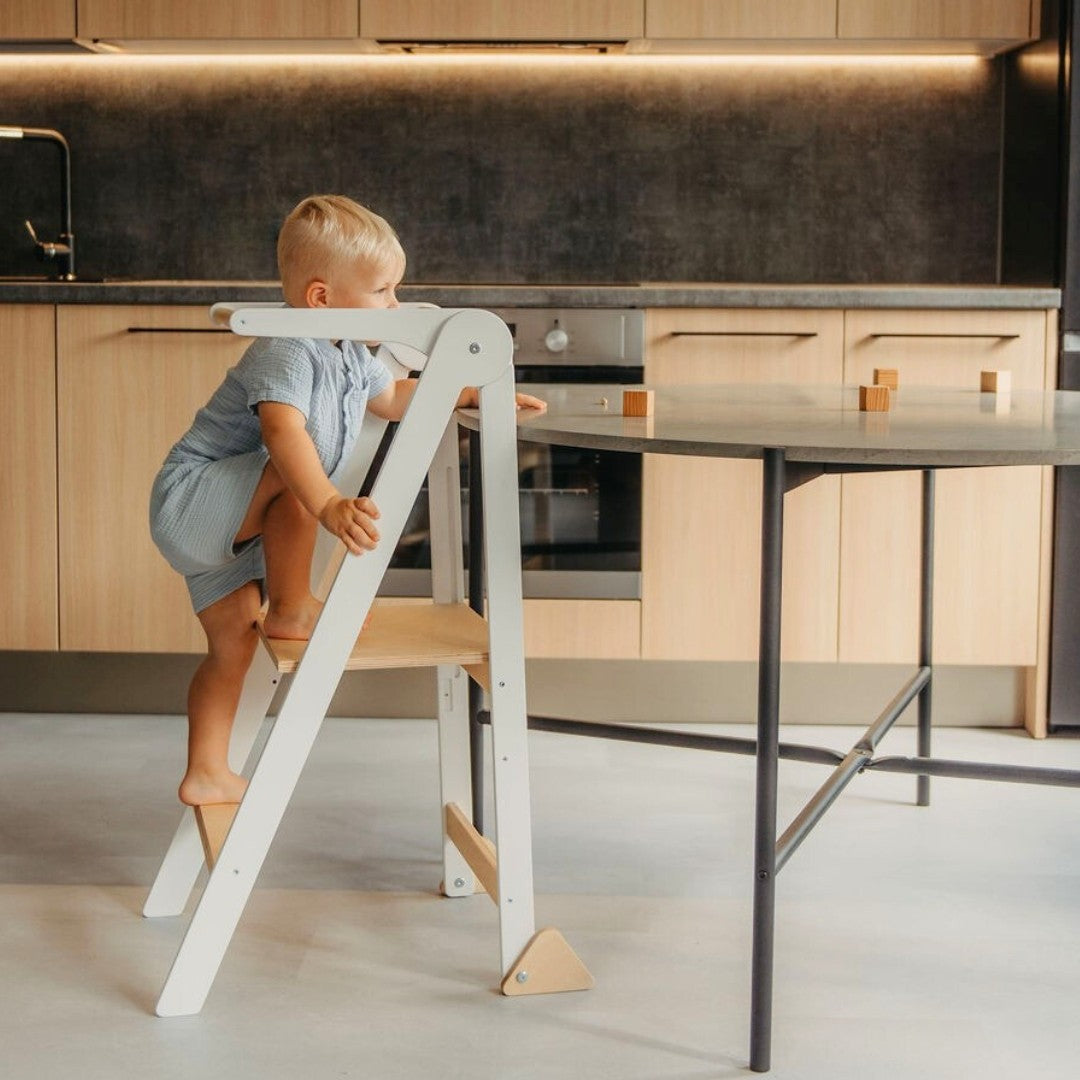 Foldable Kitchen Tower With Removable Rail