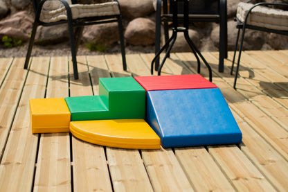 Soft Play 5 Foam Block Set - Multi Color Corner Climber
