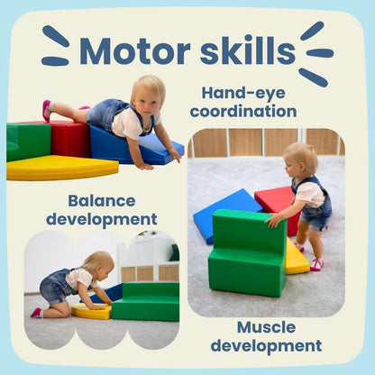 Soft Play 5 Foam Block Set - Pastel Turquoise Corner Climber