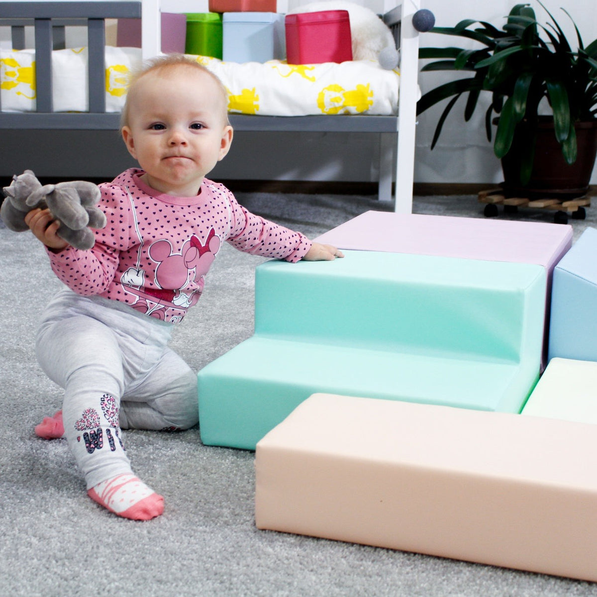 Soft Play 5 Foam Block Set - Light Pastel Corner Climber