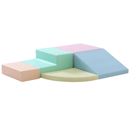 Soft Play 5 Foam Block Set - Light Pastel Corner Climber