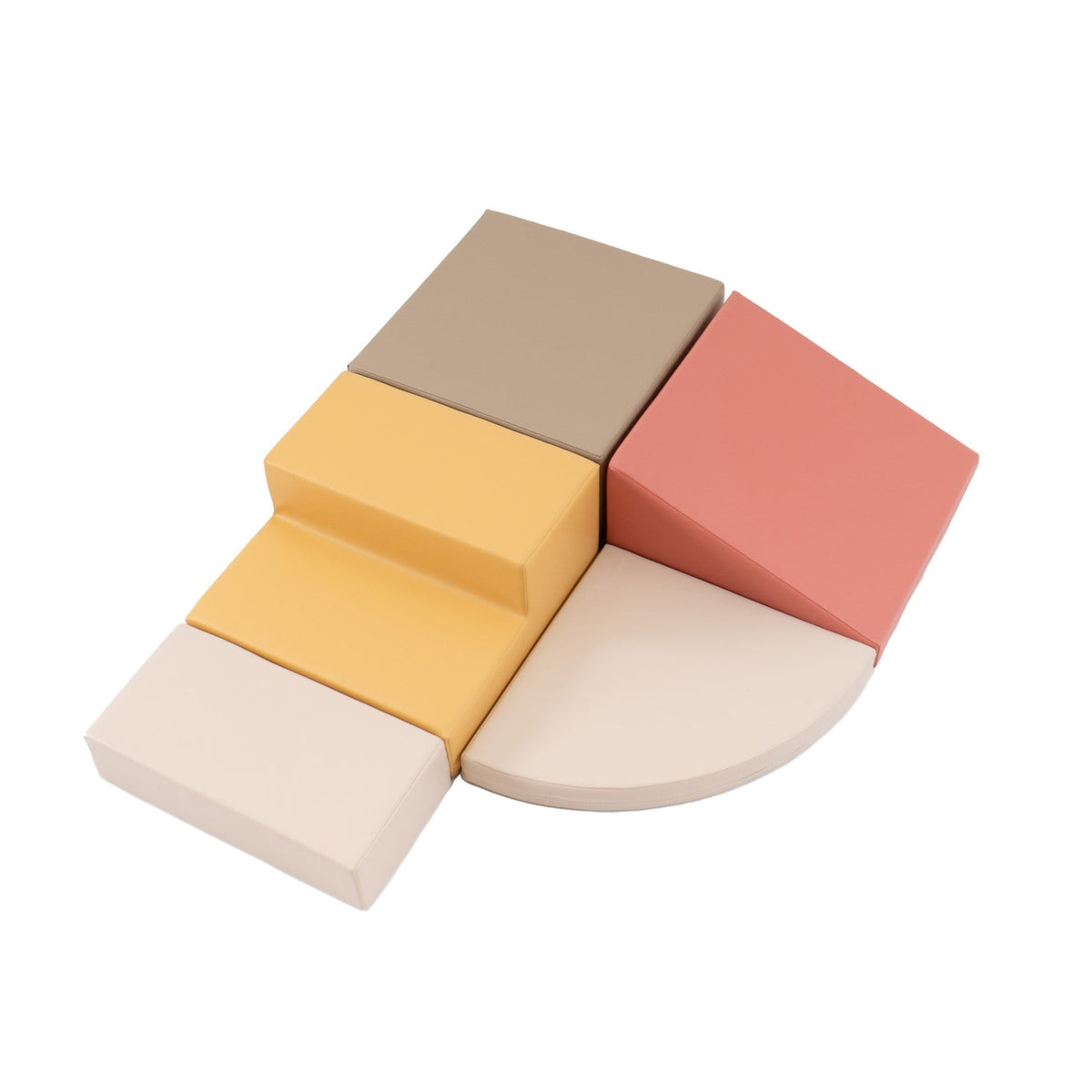 Soft Play 5 Foam Block Set - Pastel Pink Corner Climber