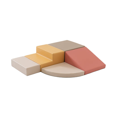 Soft Play 5 Foam Block Set - Pastel Pink Corner Climber