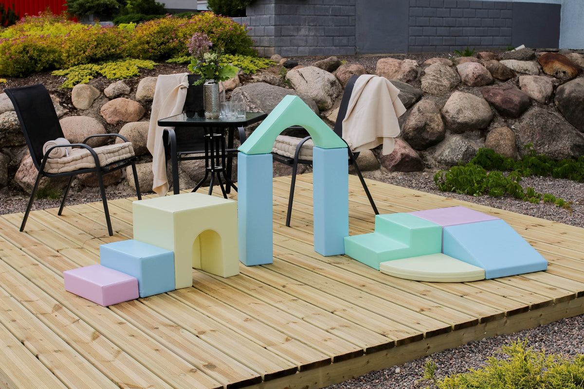 Soft Play 10 Foam Block Set - Light Pastel Creativity