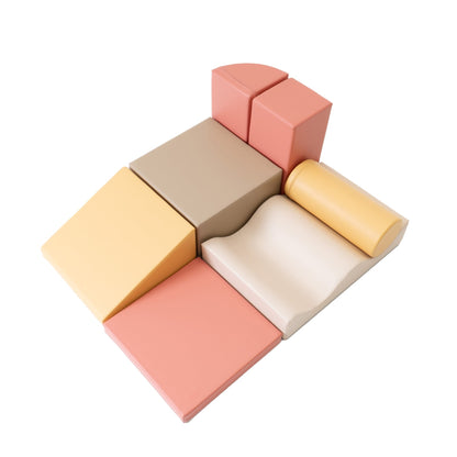 Soft Play 7 Foam Block Set - Pastel Pink Discoverer