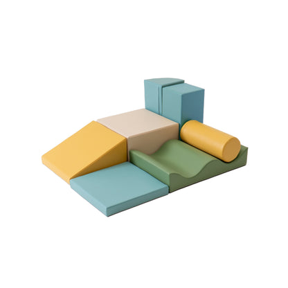 Soft Play 7 Foam Block Set - Pastel Turquoise Discoverer