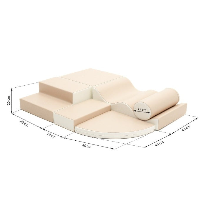 Soft Play 6 Foam Block Set - Beige Explorer