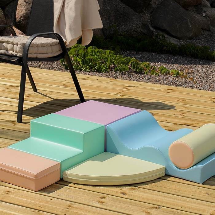 Soft Play 6 Foam Block Set - Light Pastel Explorer