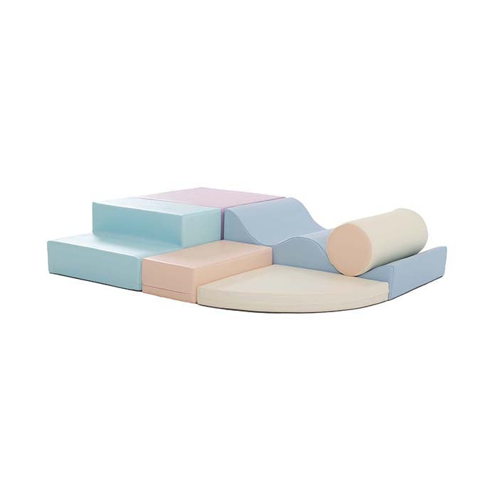 Soft Play 6 Foam Block Set - Light Pastel Explorer