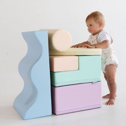 Soft Play 6 Foam Block Set - Light Pastel Explorer