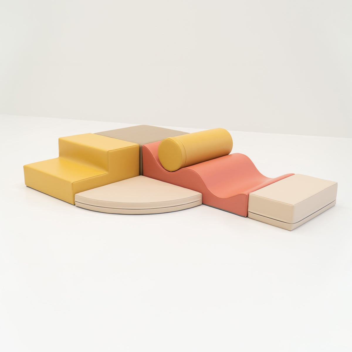Soft Play 6 Foam Block Set - Pastel Pink Explorer