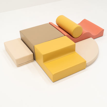 Soft Play 6 Foam Block Set - Pastel Pink Explorer