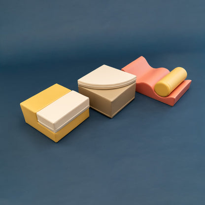Soft Play 6 Foam Block Set - Pastel Pink Explorer