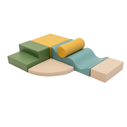 Soft Play 6 Foam Block Set - Pastel Turquoise Explorer