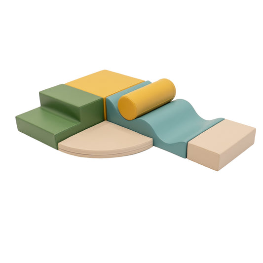 Soft Play 6 Foam Block Set - Pastel Turquoise Explorer