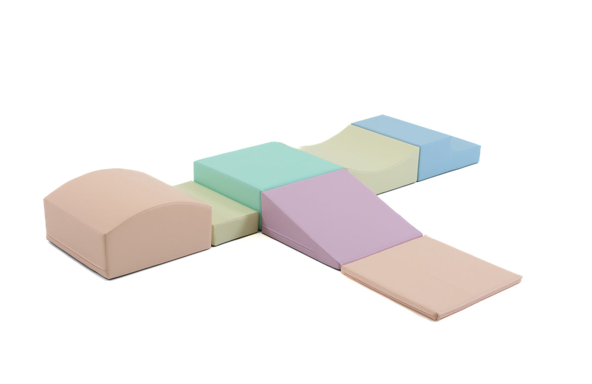 Soft Play 7 Foam Block Set - Light Pastel Little Crawler
