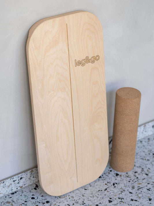 Rectangular Balance Board With Exercise Roll - Side Logo