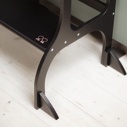 STEP UP Adjustable Height Helper Tower With Support Legs - Black