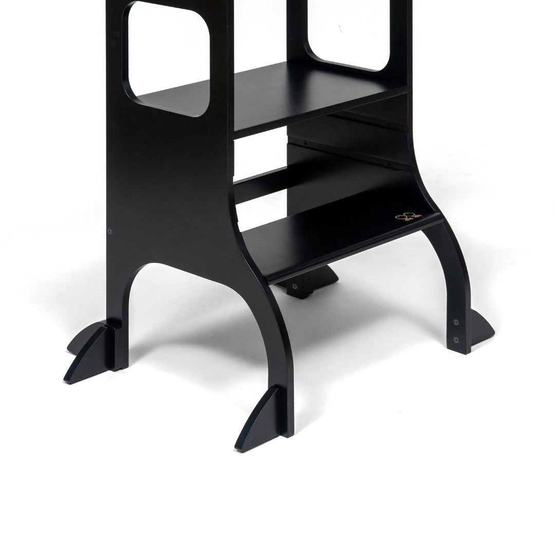 STEP UP Adjustable Height Helper Tower With Support Legs - Black