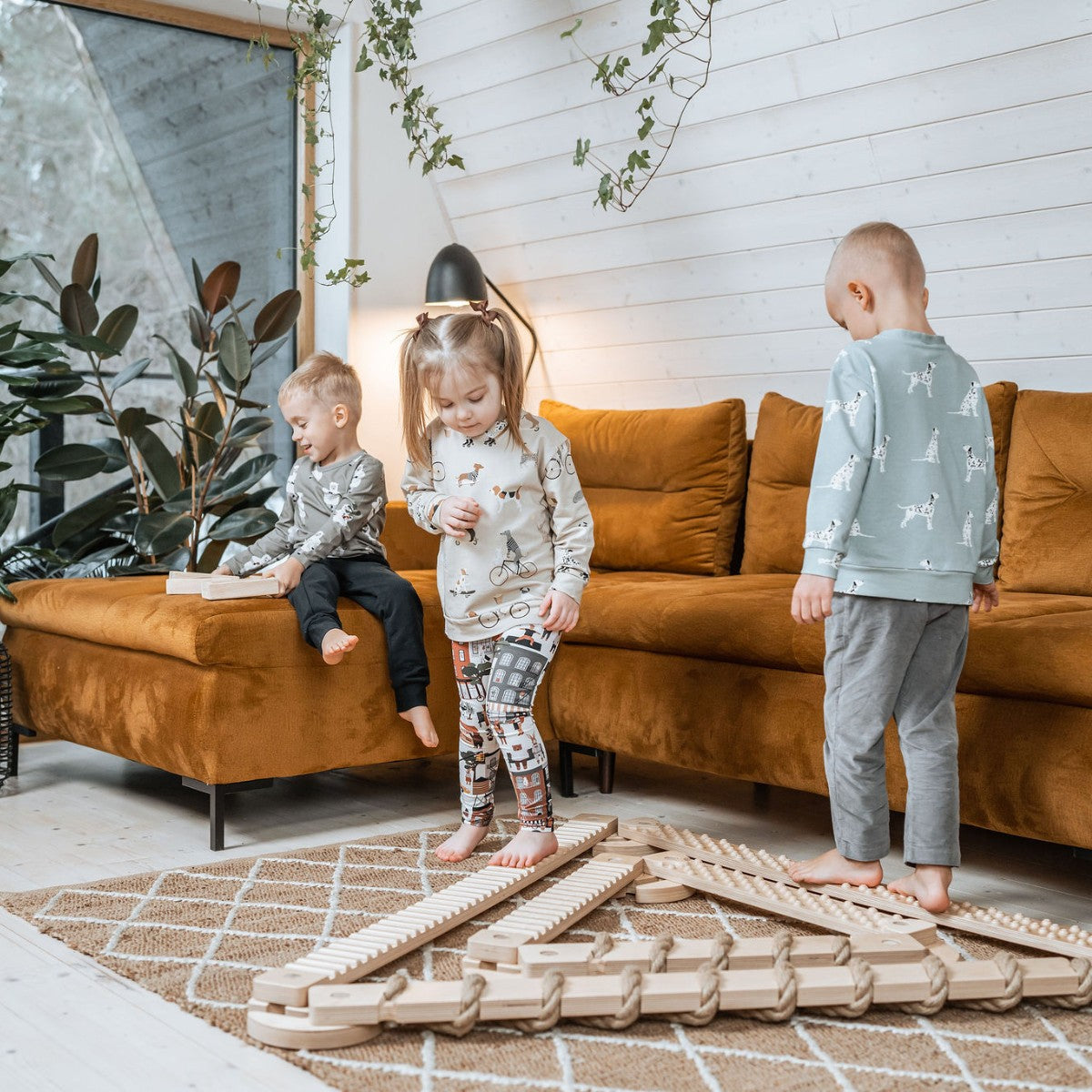 TipiToo® Small Balance Beam 3 Piece Set - Jute Rope